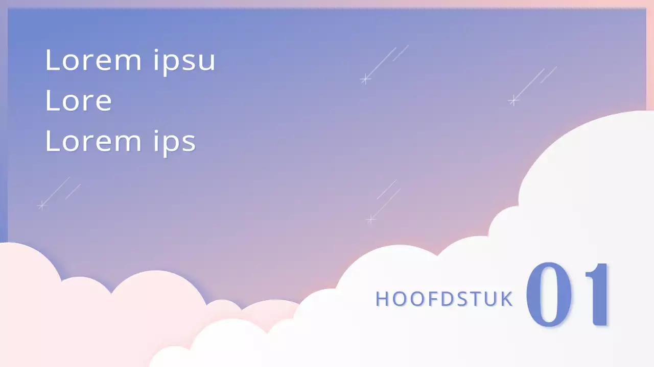 Pinkvora pluizige wolken verloop