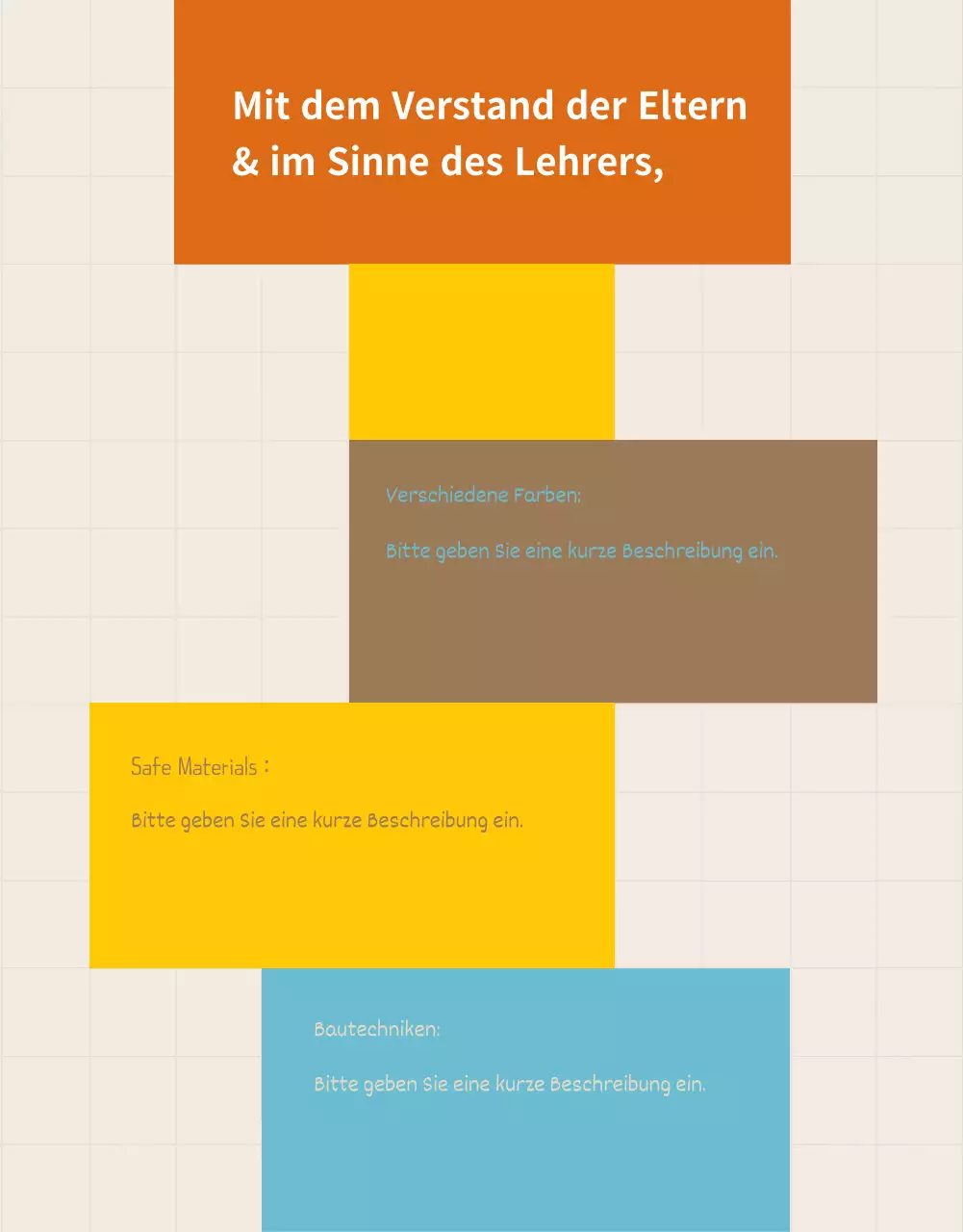 Gelb Blau Braun Quadratisch Blocktoy Kindergemeinde Promotion