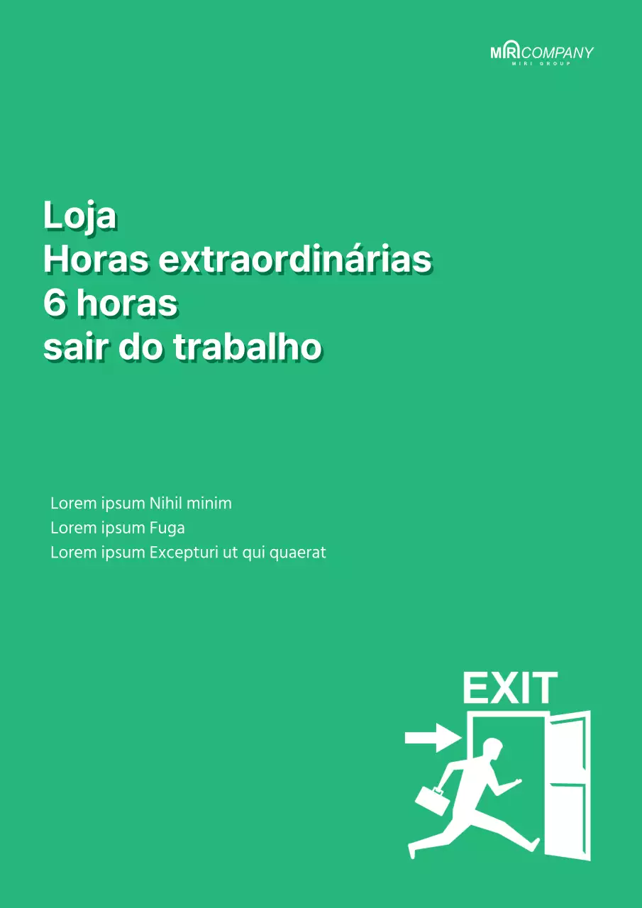 Um cartaz simples sobre a cultura da empresa em tons de verde frio