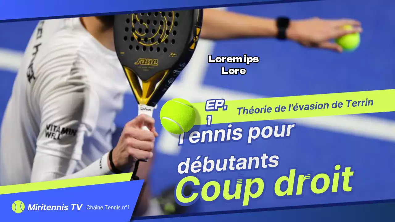 Cours de tennis pour débutants en bleu et chartreuse