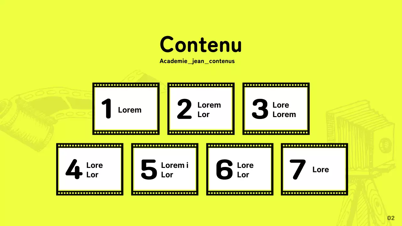 Promouvoir l'académie du film avec un concept artistique sur fond jaune