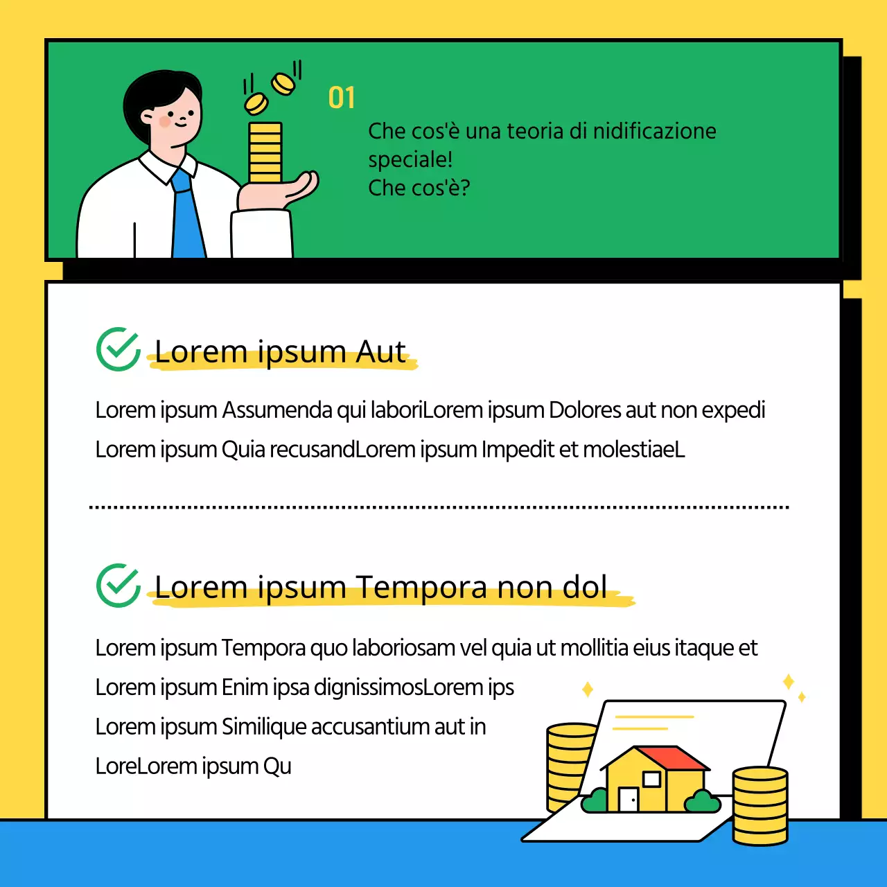 Informazioni sulla richiesta di un Mutuo Casa Specializzato giallo e verde