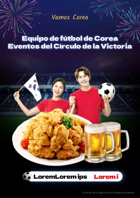 Equipo de fútbol coreano Victory Garden Evento Pollo Cerveza de barril Animar Copa del Mundo Partido internacional de fútbol
