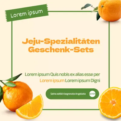 Orange und grünes Jeju-Frucht-Geschenk-Set Thema