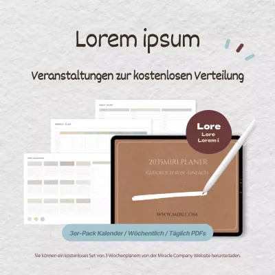 Braunes und weißes Papier Hintergrund einfache digitale Planer Veranstaltung