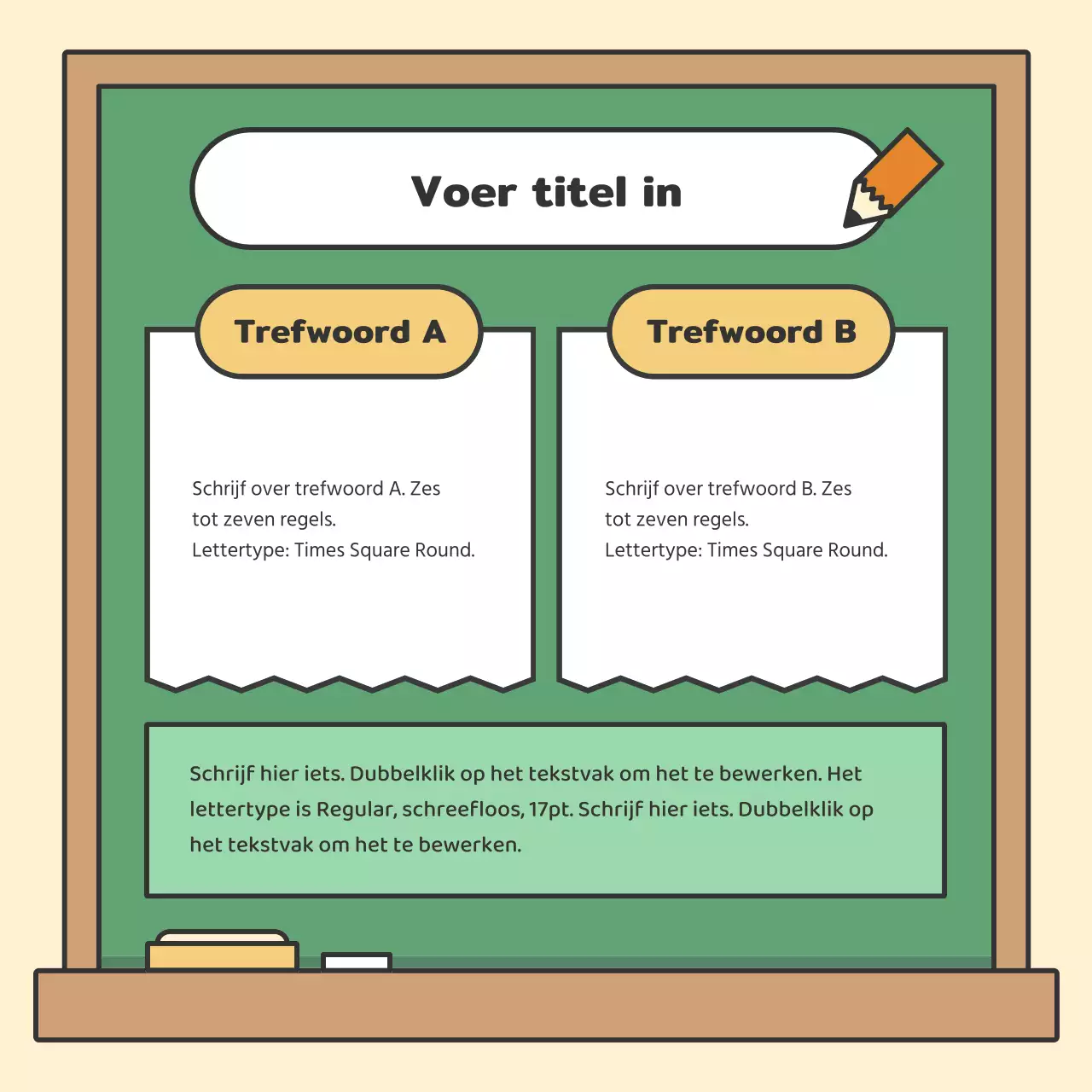 Kleurrijke en schattige krijtbordkaartenNieuws