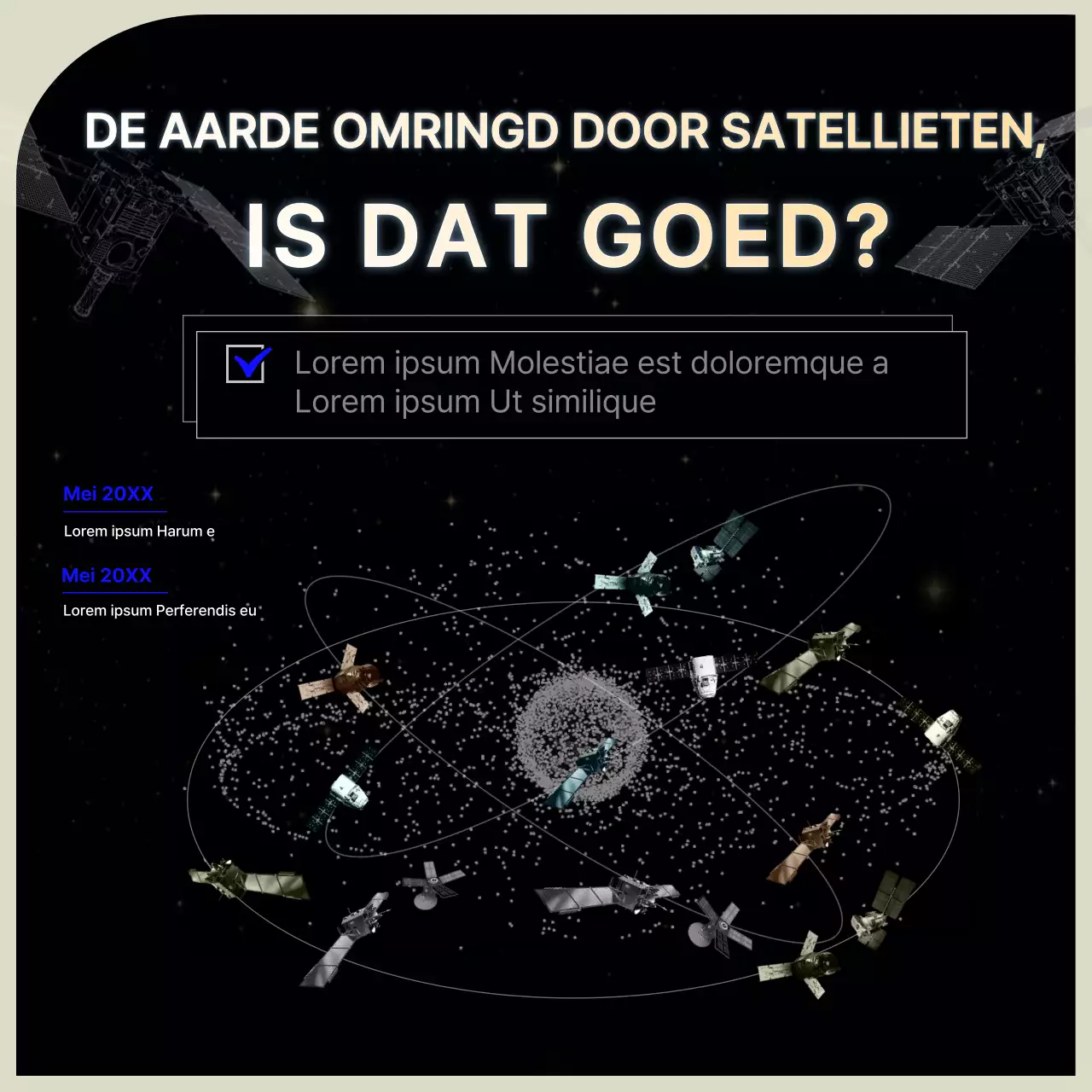 Zwart Blauw Eenvoudig Informatiecentrisch Satelliet Public Relations