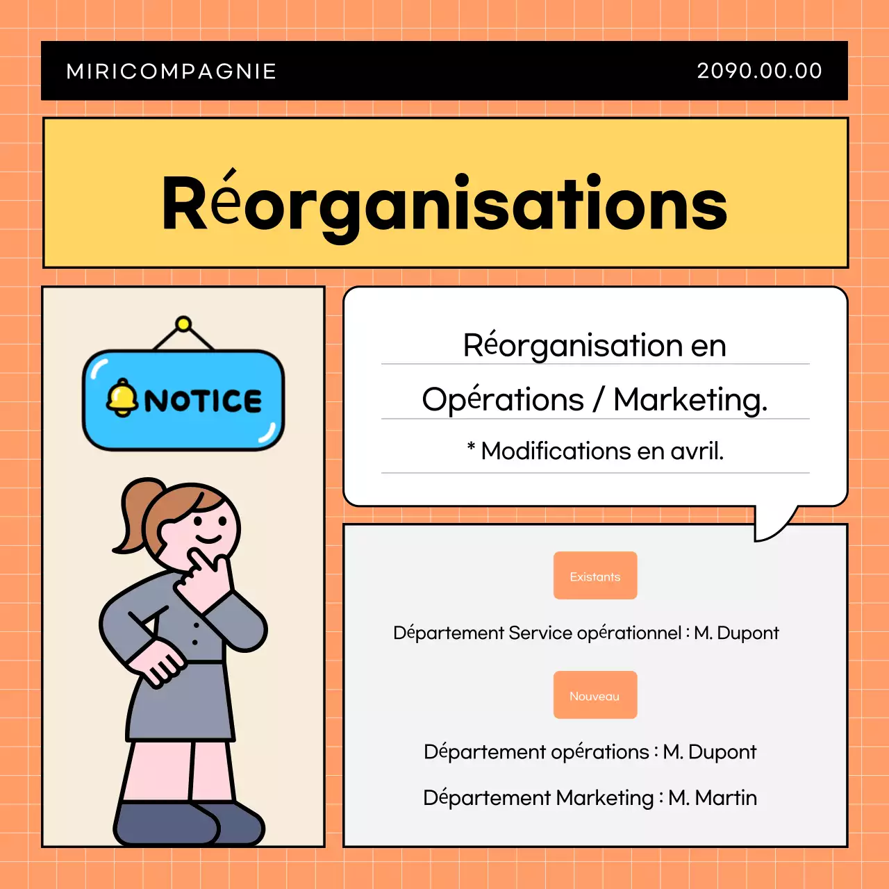 Annonce simple d'entreprise en bleu clair