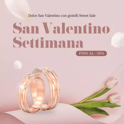 Gioielleria rosa pastello Evento di San Valentino Social Media Square