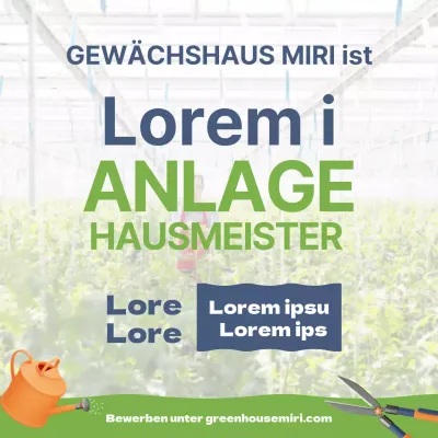 Eine saubere Stellenausschreibung mit einem Gartenhintergrund und hellnavyblauem Text V2