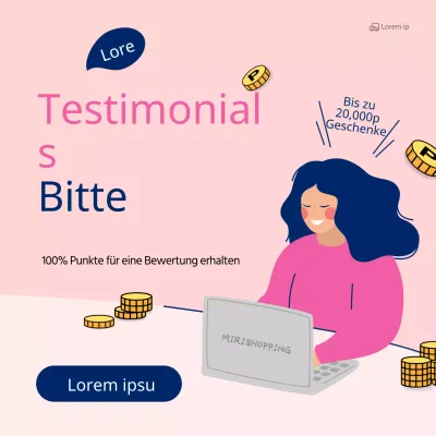 Rosa und blaues Illustrationskonzept für eine Review-Veranstaltung