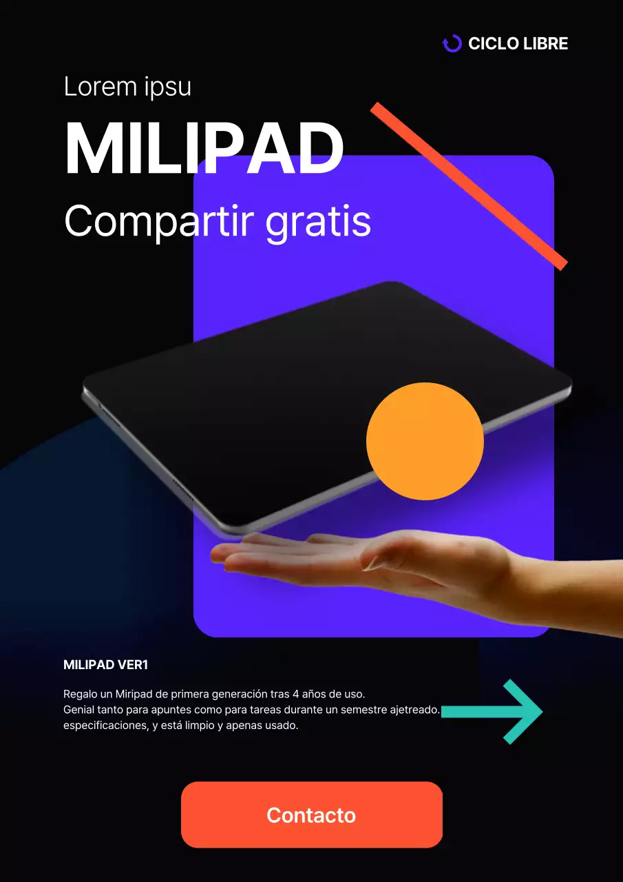 Regala una tableta abstracta en negro y colores vivos