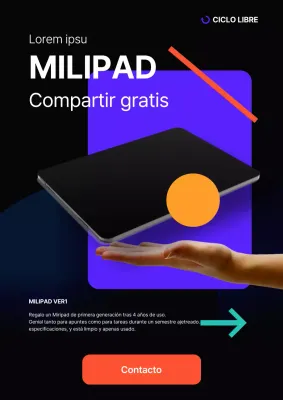 Regala una tableta abstracta en negro y colores vivos