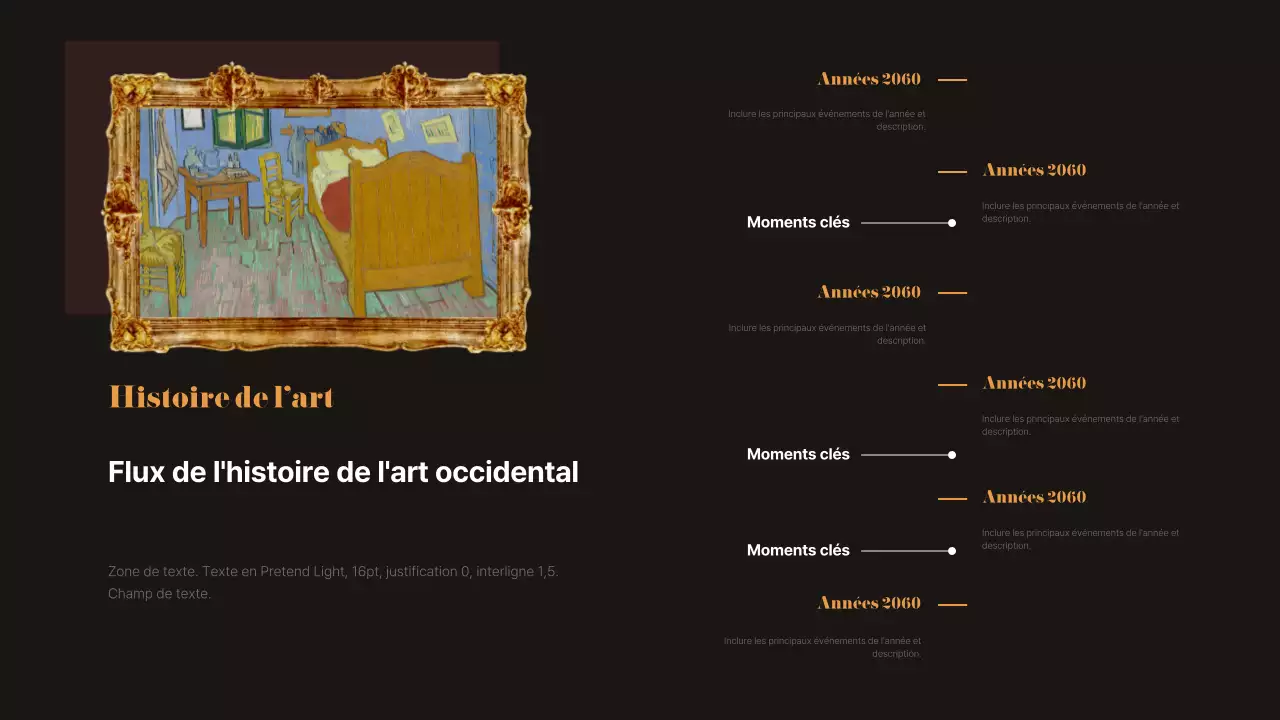 Infographie sur les chefs-d'œuvre antiques en noir et brun