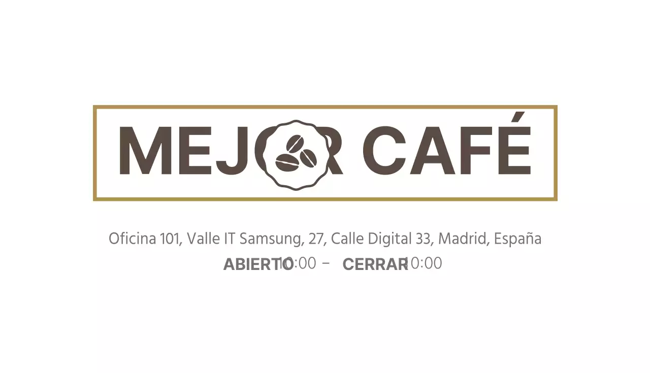 Diseño sencillo de tarjeta de visita de cafetería