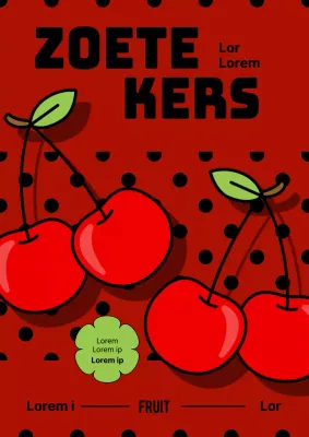 Promoot een rode, kitscherige kersenverkoop