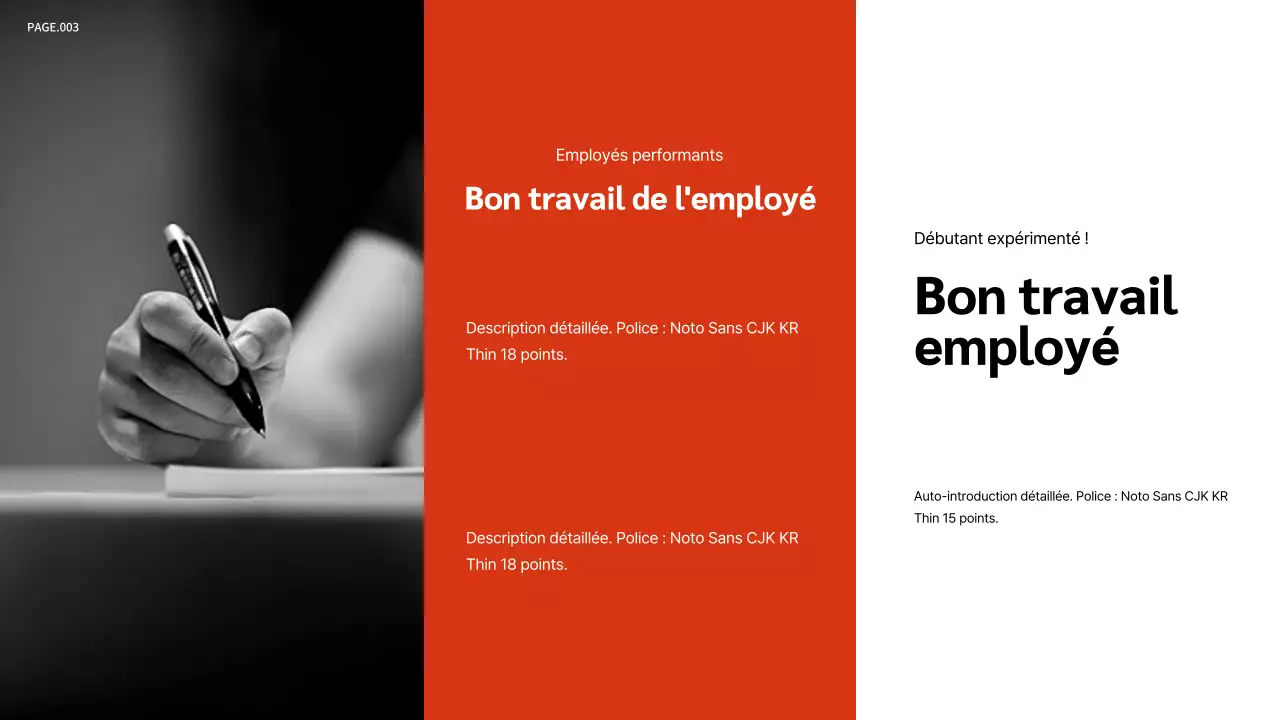 Présentation du portefeuille en orange et noir