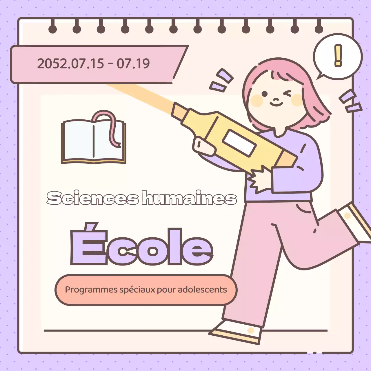 Mignonne Académie des sciences humaines en jaune et violet