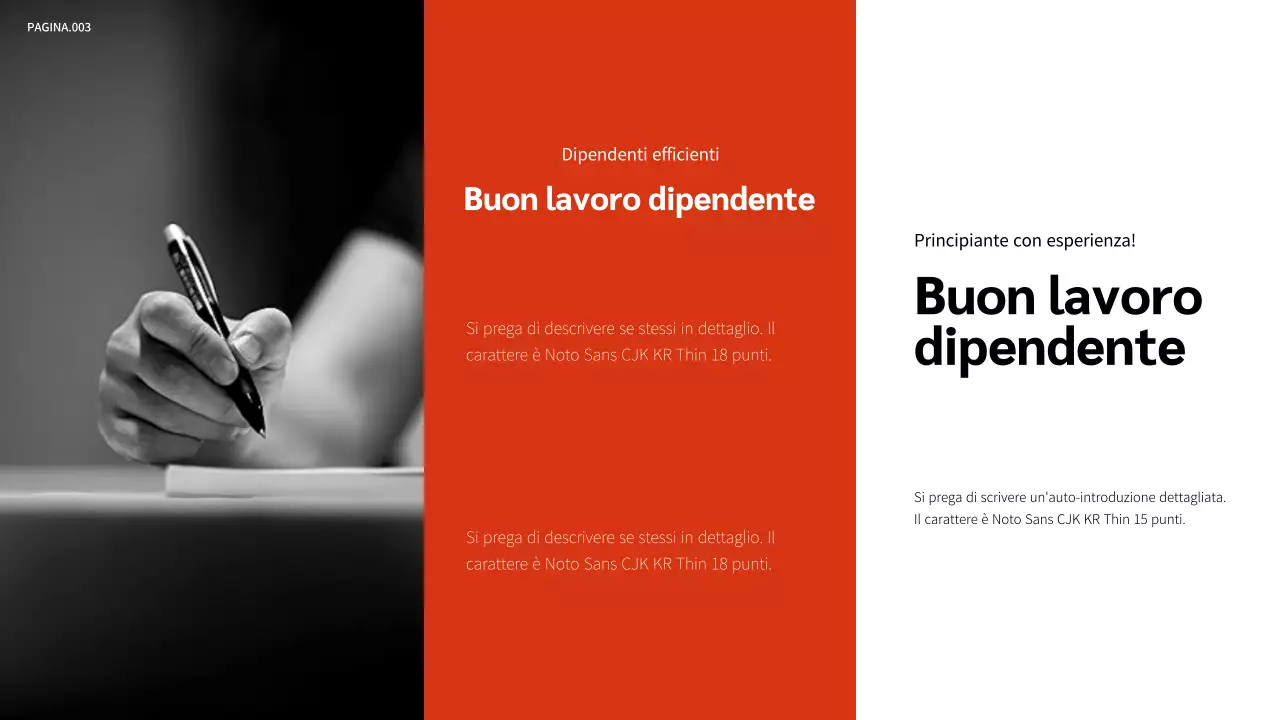 Presentazione del portafoglio in arancione e nero