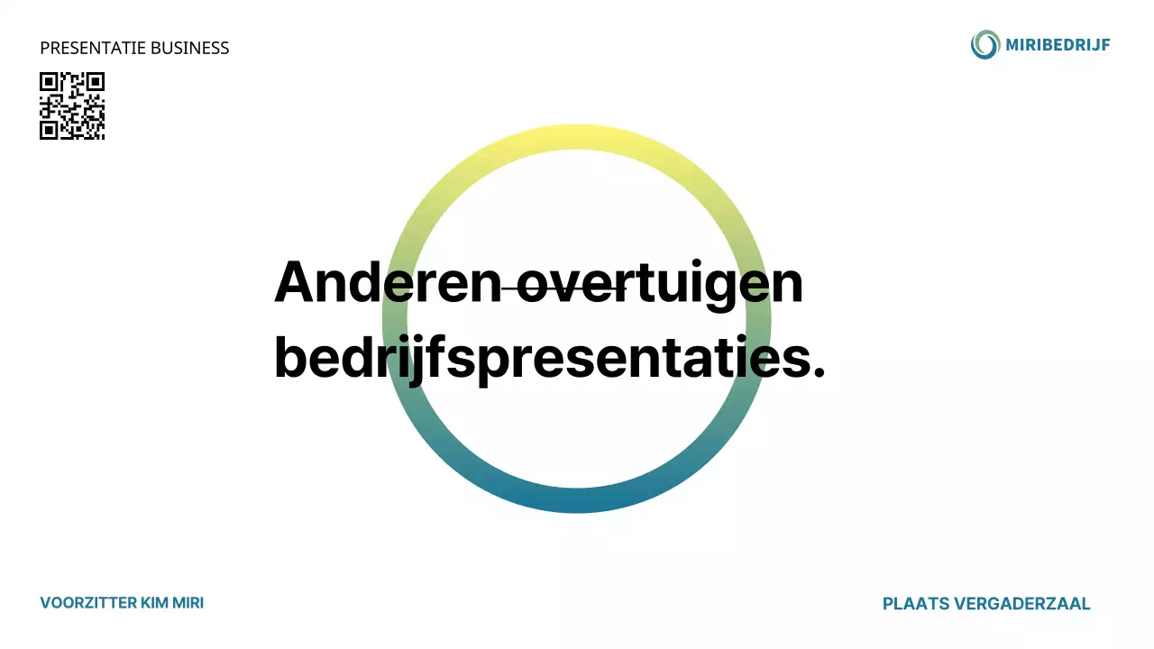 Een modern wit en blauw bedrijfsintroductievoorstel