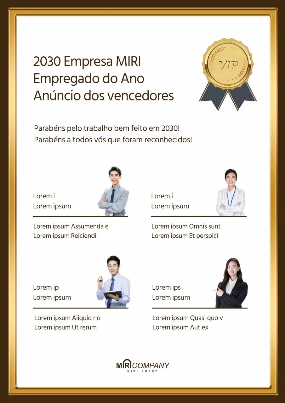 Anúncio dos vencedores dos nossos prémios para colaboradores emoldurados