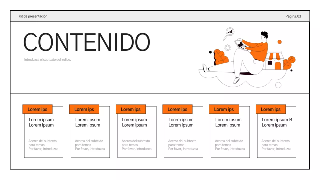 Informes empresariales sencillos en naranja