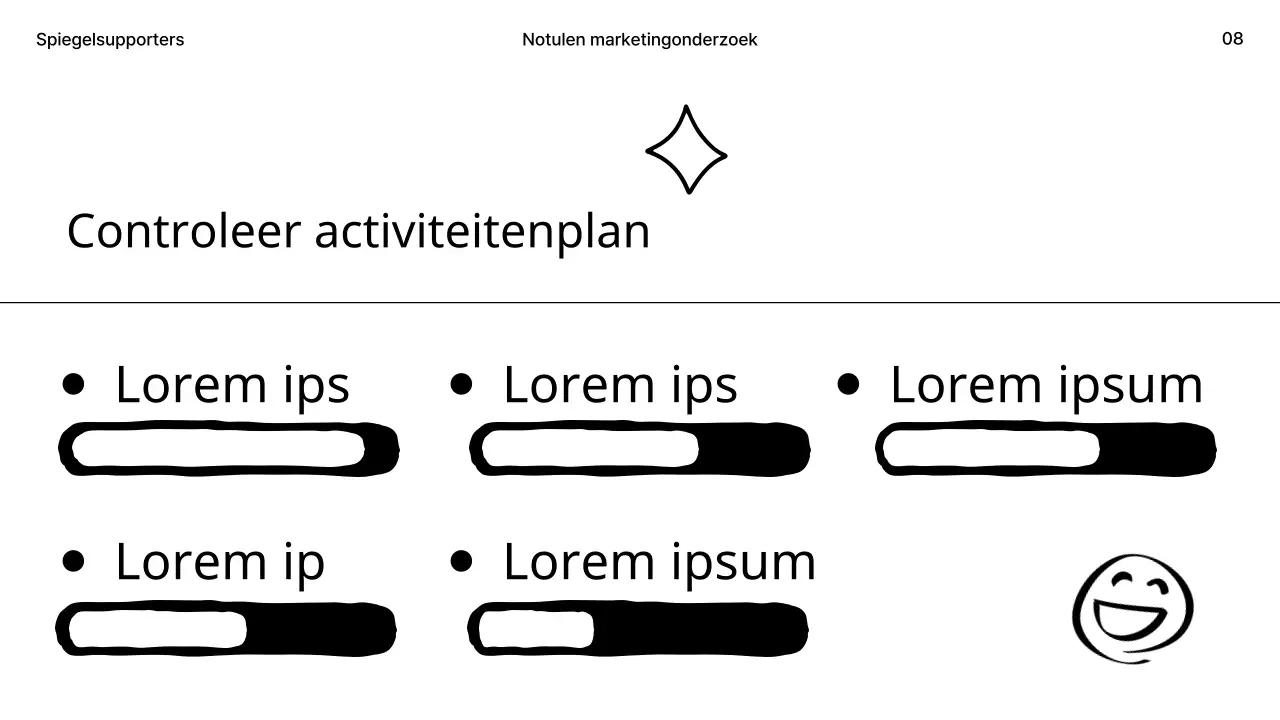 Studienotulen in zwart-wit met een doodle-concept