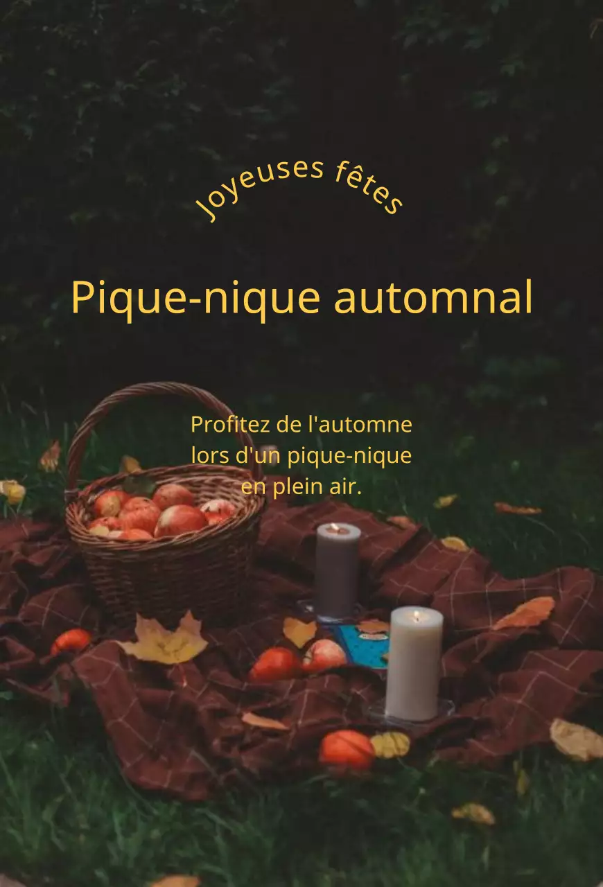 Photo d'intérieur en jaune sur fond de pique-nique d'automne