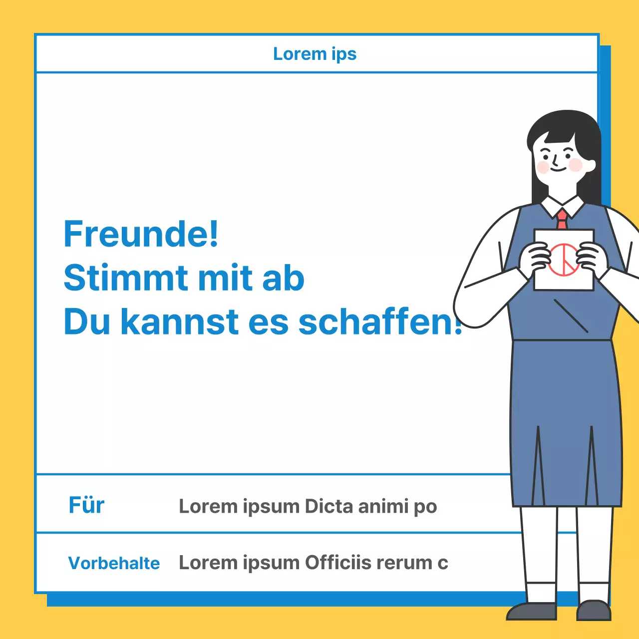 Gelbe niedliche Illustration Jugendwahlführer