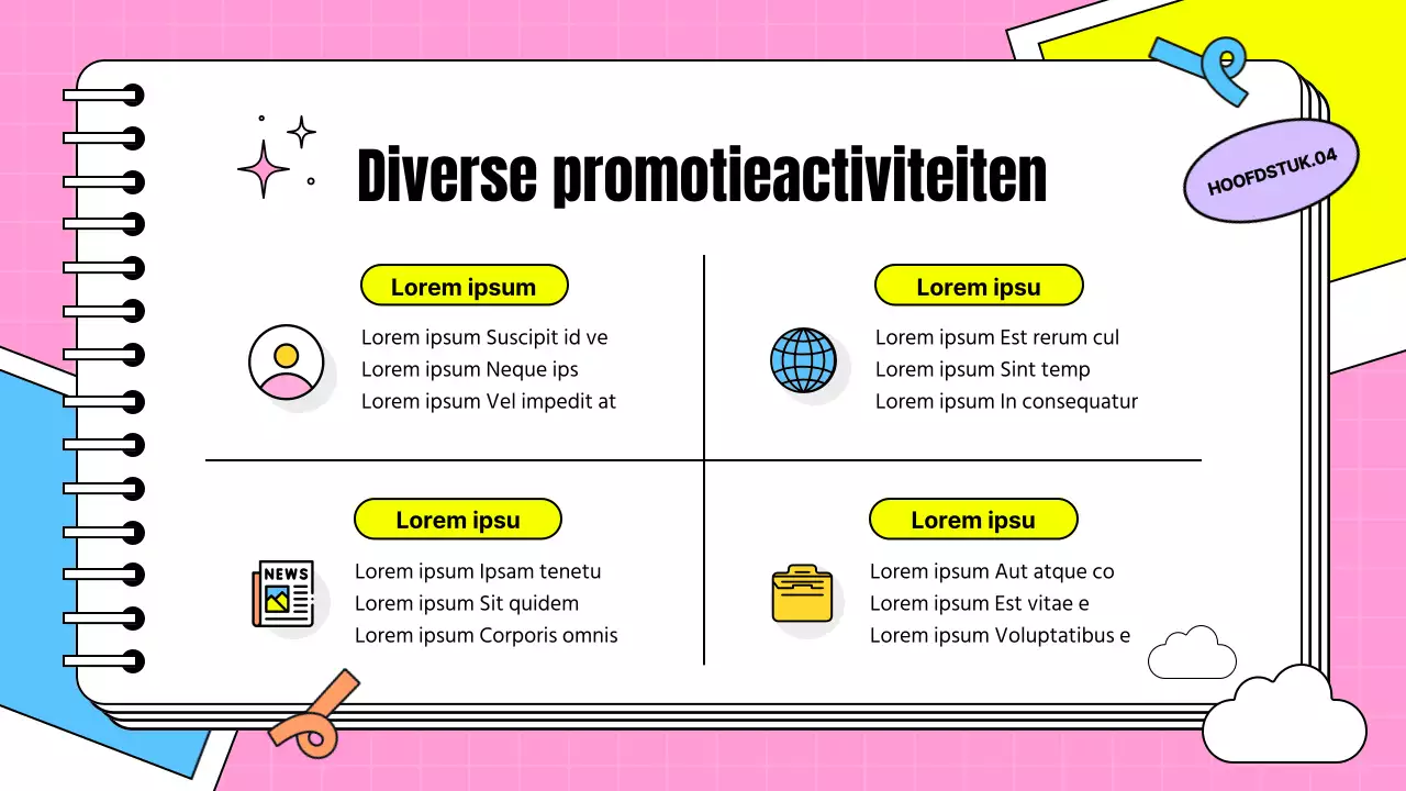 Supportersgetuigenis in de vorm van een kitscherig briefje in roze en lichtblauw