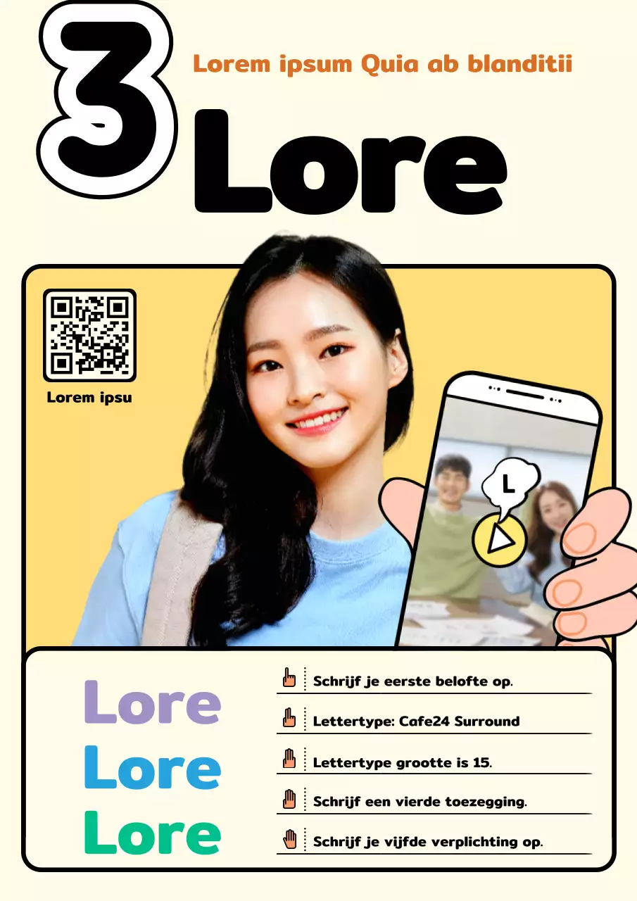 Studentenverkiezingen met een strakke lay-out in beige en gele tinten