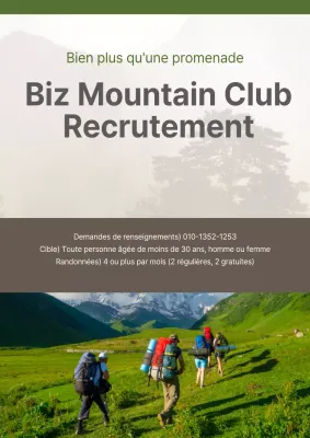 Recrutement de nouveaux membres pour la Bizmountaineering Society