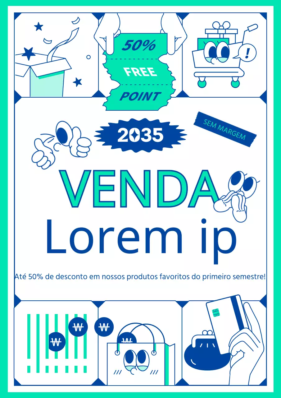Conceito de ilustração de linha simples com composição de grelha azul marinho e menta para promoção de fim de semestre