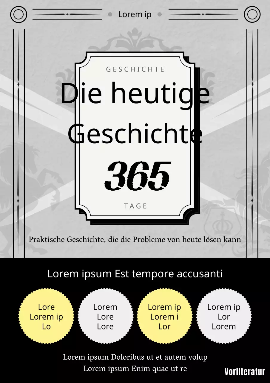 Schwarzer und weißer Bucheinband zur mittelalterlichen Geschichte