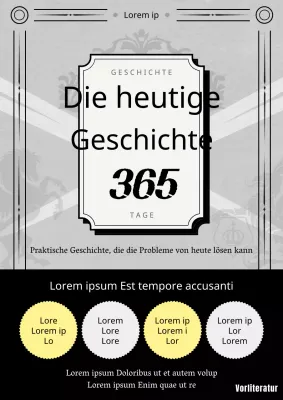 Schwarzer und weißer Bucheinband zur mittelalterlichen Geschichte