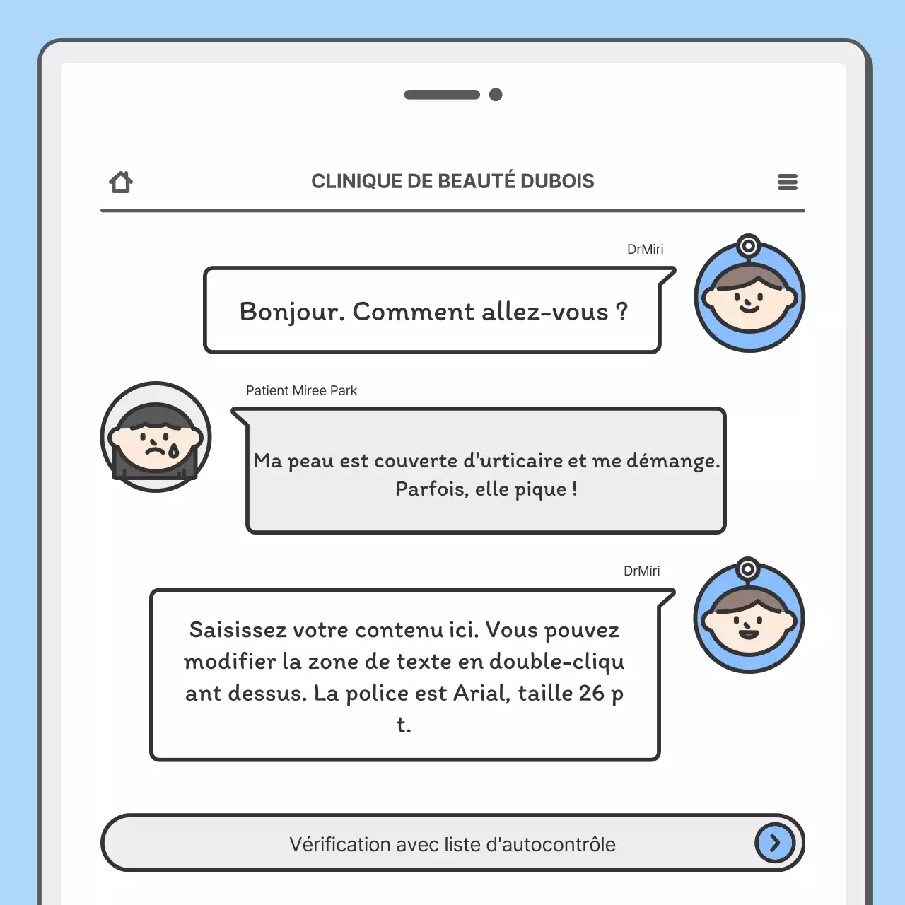 Faites la promotion de votre hôpital avec un joli concept de mobile en bleu clair