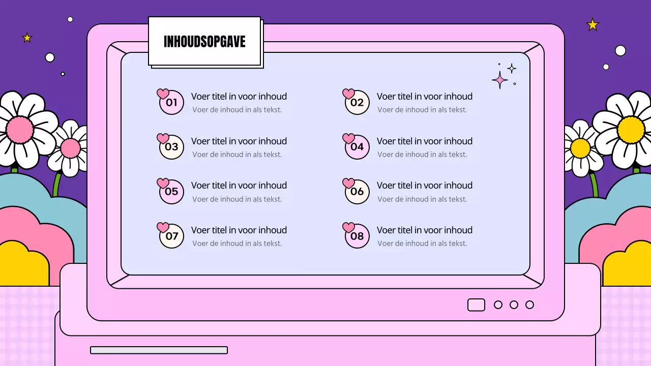 Een kitscherig businessplan in roze en paars