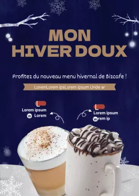 Concept d'hiver Café Boissons Carte des boissons