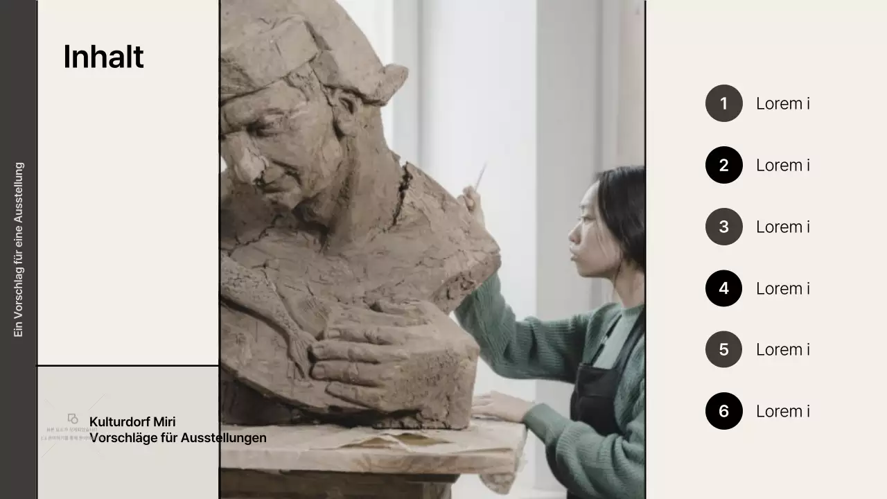 Ausstellungsvorschlag mit beige-schwarzen Gitterakzenten