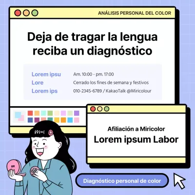 Ilustración de púrpura y amarillo Diagnóstico personal de color