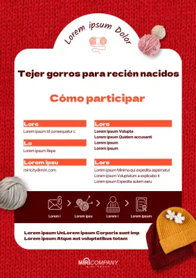 Voluntariado sobre un fondo de punto rojo