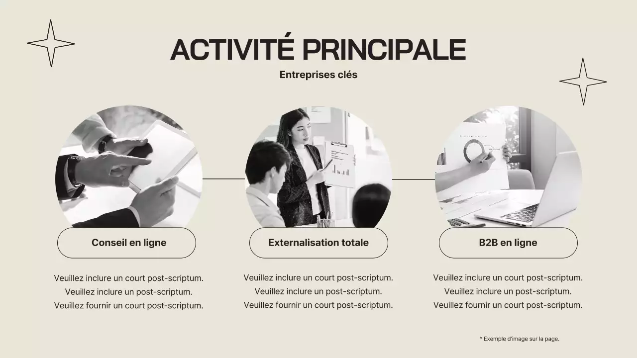 Un profil d'entreprise simple en beige