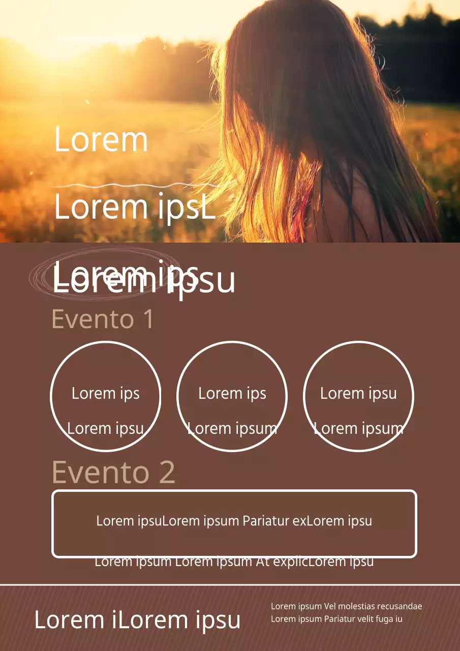 Promociona un evento de salón con una foto marrón y emotiva de una mujer
