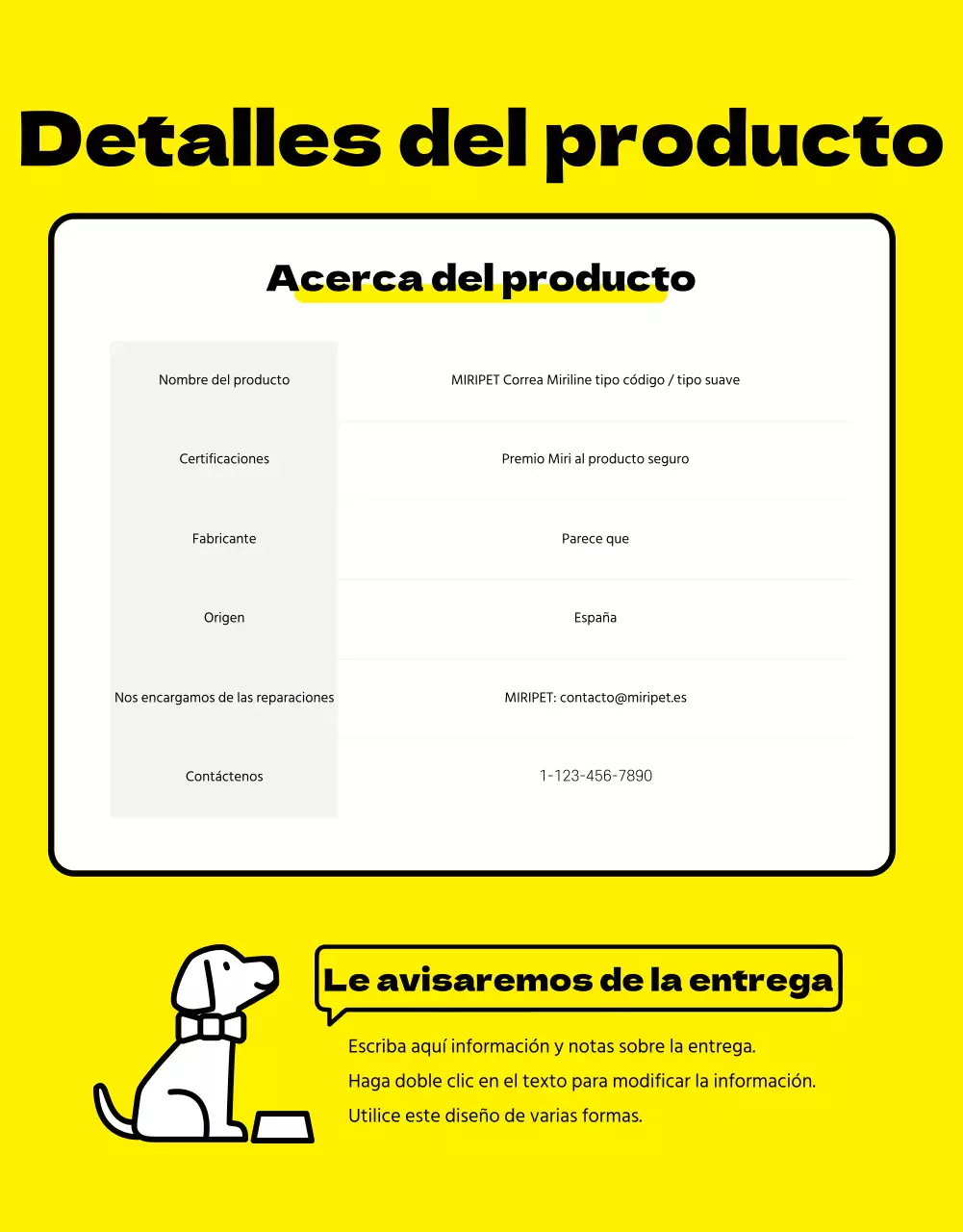 Detalles de la mascota