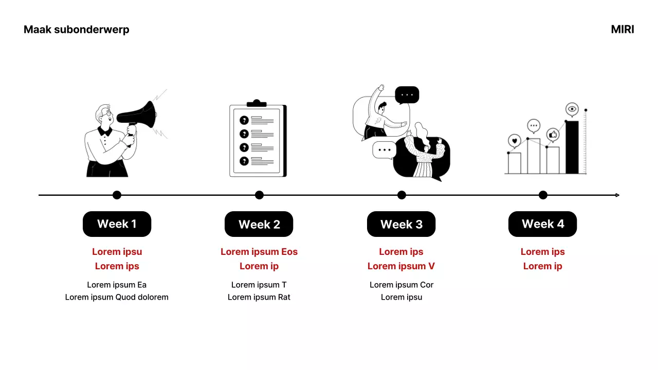 Eenvoudig zwart-wit marketingstudiemateriaal voor vergaderingen