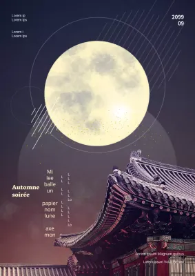 Promouvoir la fête de la pleine lune orientale, indigo et violette du parc de Miri