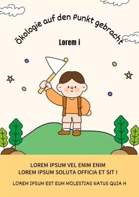 Niedliche Illustrationen auf beige-elfenbeinfarbenem Hintergrund Leicht verständlicher Ökologieunterricht