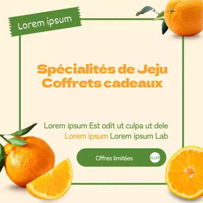 Thème du coffret cadeau de fruits orange et verts de Jeju