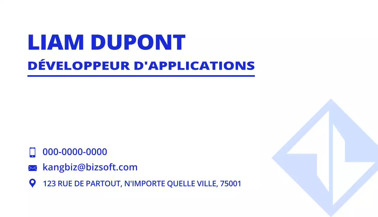 Logo et entreprise avec un concept simple en bleu et blanc