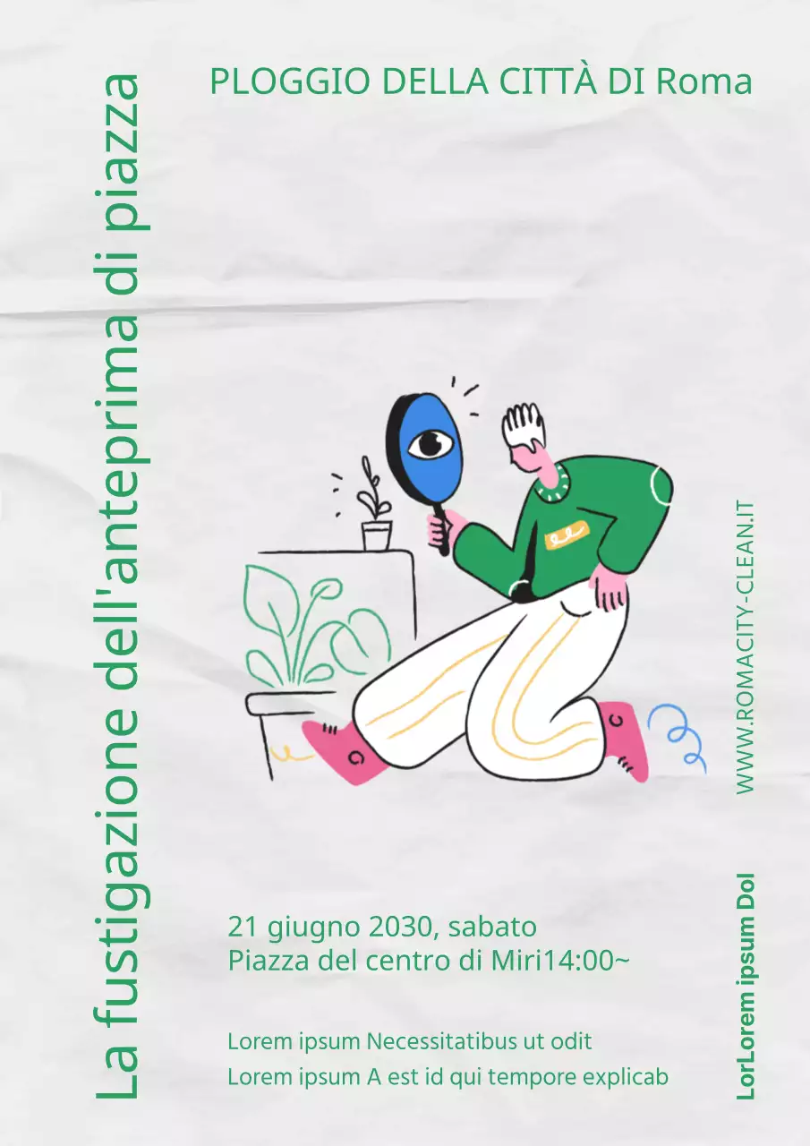 Verde, simpatico, illustrato campo di fustigazione